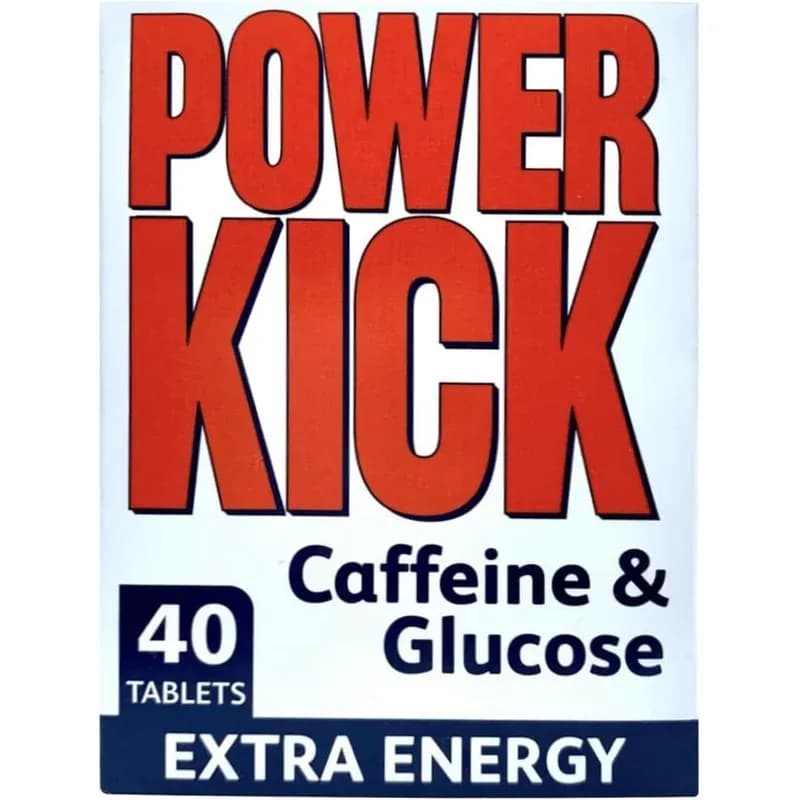 Chinoxia Powerkick Extra Energy Caffeine and Glucose Tablets x 40 - Pack of 6 (240 tablets total)
