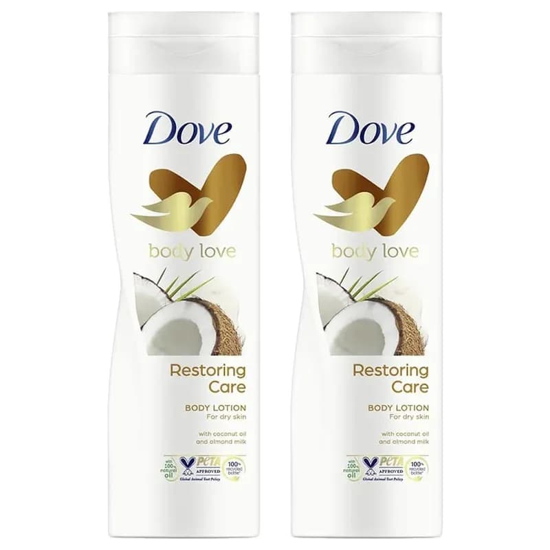 Dove Body Love Restoring Care Body Lotion For Dry Skin with Coconut Oil and Almond Milk 400ml