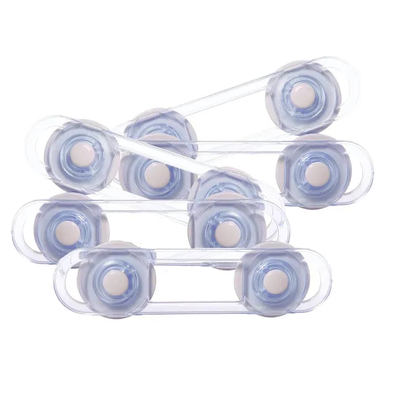 Dreambaby Mini Multi-Purpose Latches - Flexible Baby Safety Door Lock - Transparent - 5 Pack - Model F714