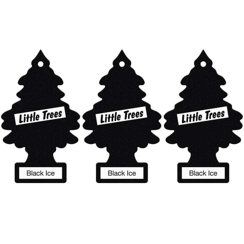 Little Trees Air Freshener Tree LTZ004 Black Ice Fragrance For Car Home Boat Caravan - Triple Pack