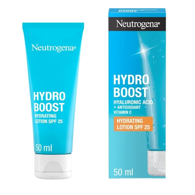 Neutrogena Hydro Boost City Shield Hydrating Face Lotion SPF 25, Protects Against Pollution and Sun Damage, with Hyaluronic Acid and Antioxidant for Radiant Skin, Broad Spectrum, 50ml