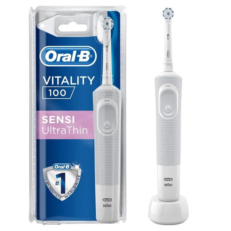 Oral-B 610519 Vitality 100 Sensi Ultrathin Rechargeable Electric Toothbrush, 1 Count