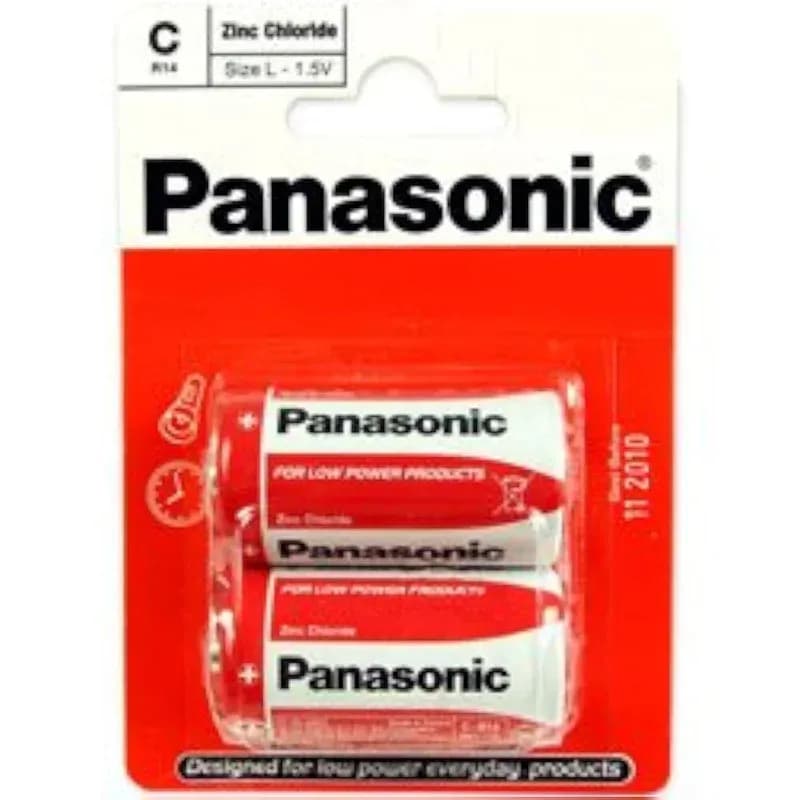 Panasonic R14RZ-2BP Zinc Chloride C Size Battery - 2 Packs
